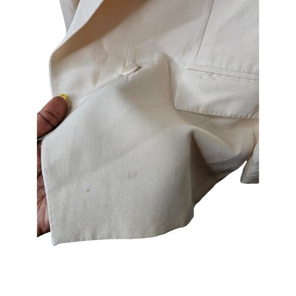 Stella McCartney Beige Blazer Jacket Women’s 36 Small 100% Silk Italy Spot Flaws - Picture 9 of 16